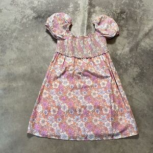 Sunday Best Babydoll Mini Dress Size Small Short Puff Sleeves Pink Floral